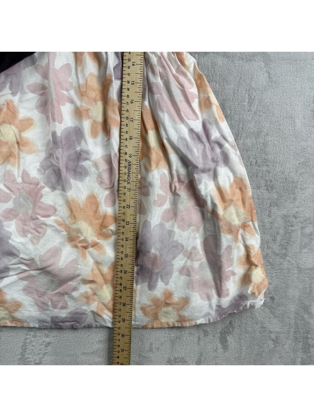 Sunday Best Women Size 2 Floral Linen Cotton Puff Sleeve Mini Dress Pastel Soft - Picture 4 of 10